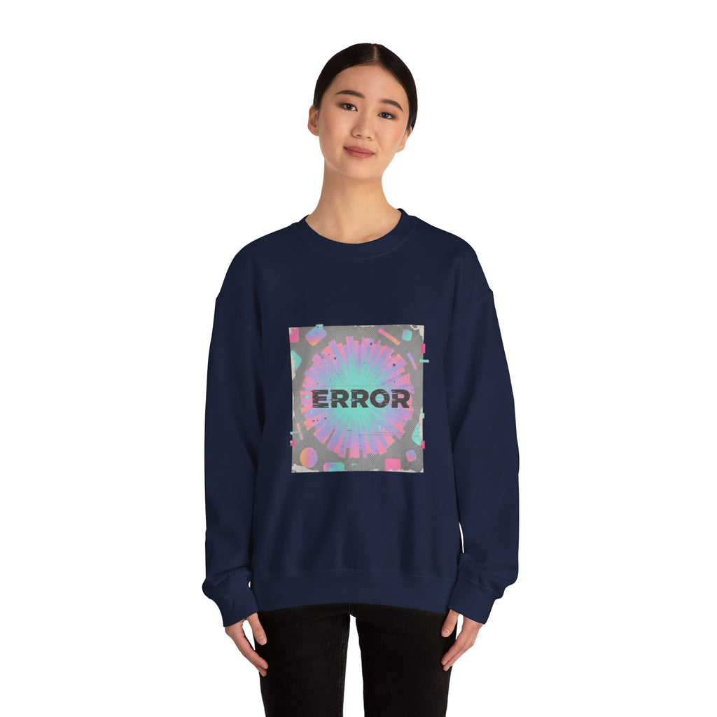 Glitch Error Graphic Crewneck Sweatshirt | retro tech, VHS static