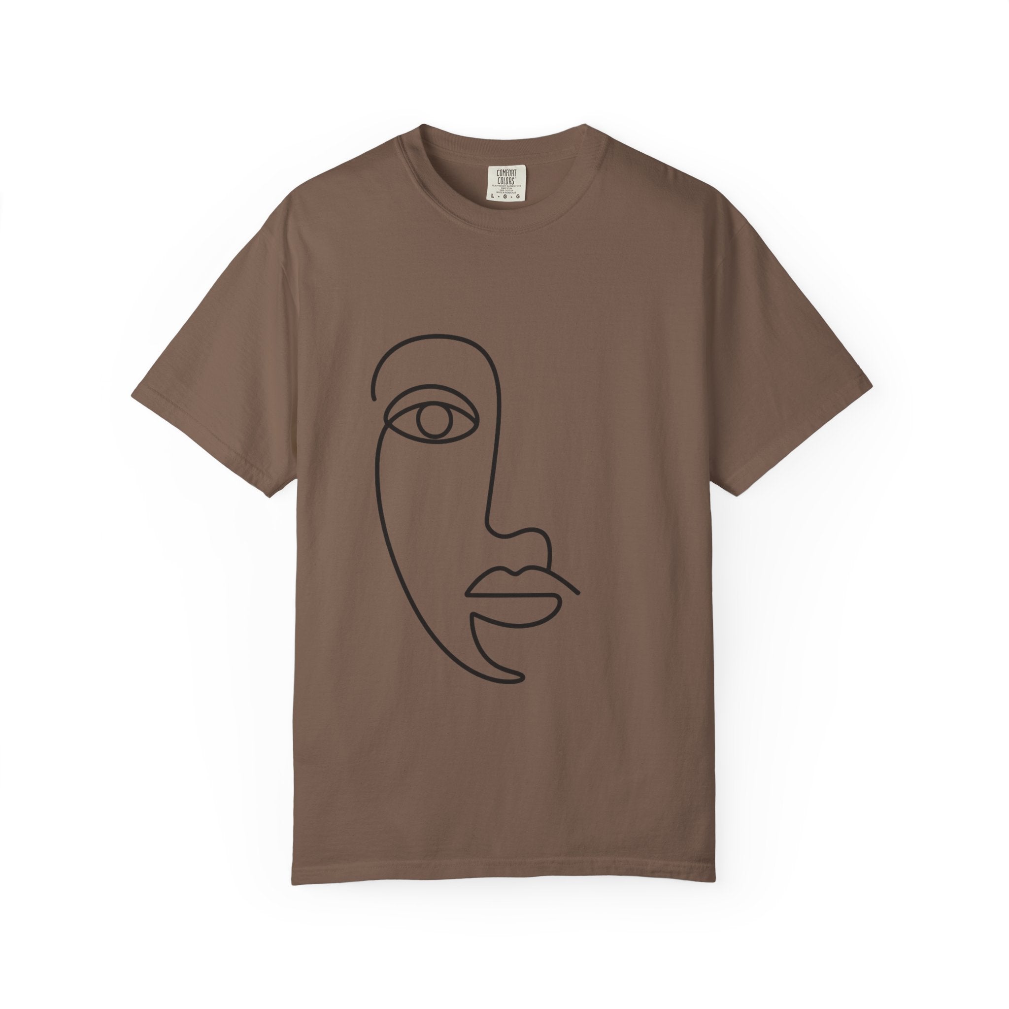 Minimal Line Art Face T-Shirt – Aesthetic Abstract Tee | Unisex Comfort Color Shirt