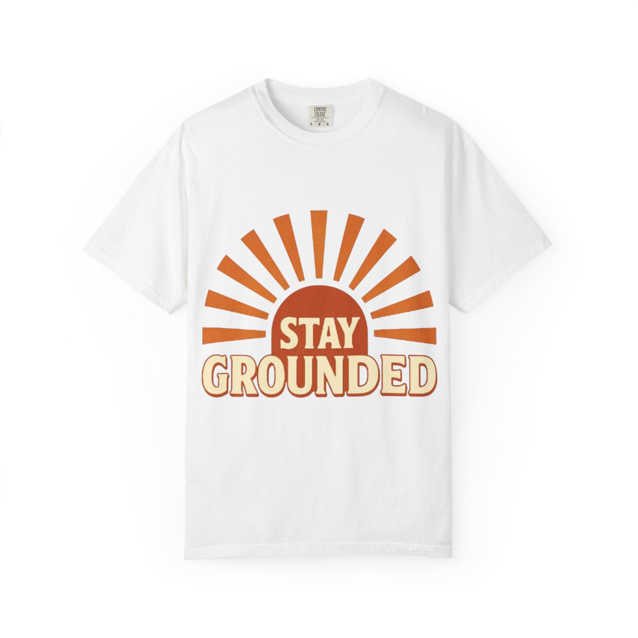 Stay Grounded sunburst T-shirt | retro sunrise graphic tee
