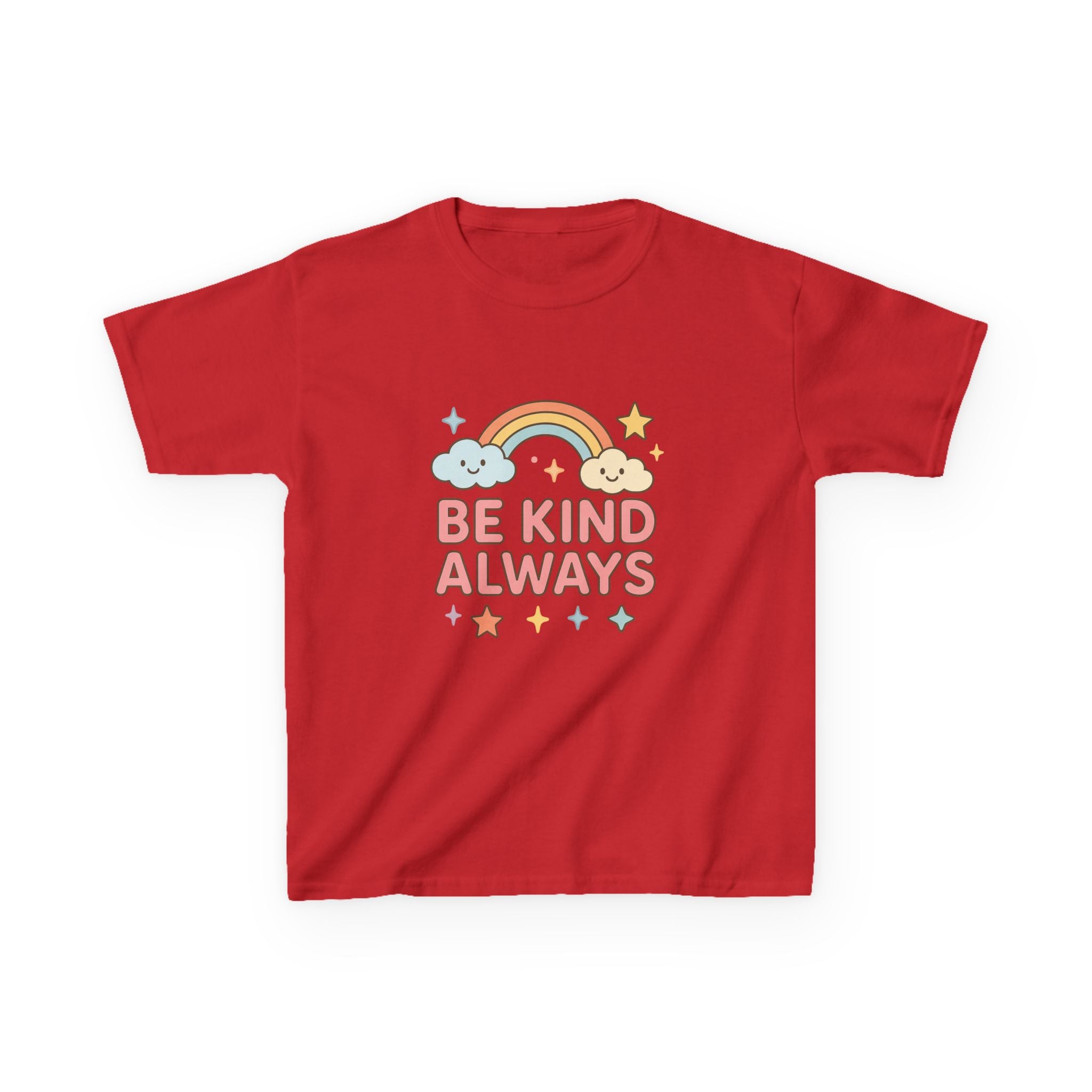 Be Kind Always rainbow cloud kids tee | pastel stars positive message