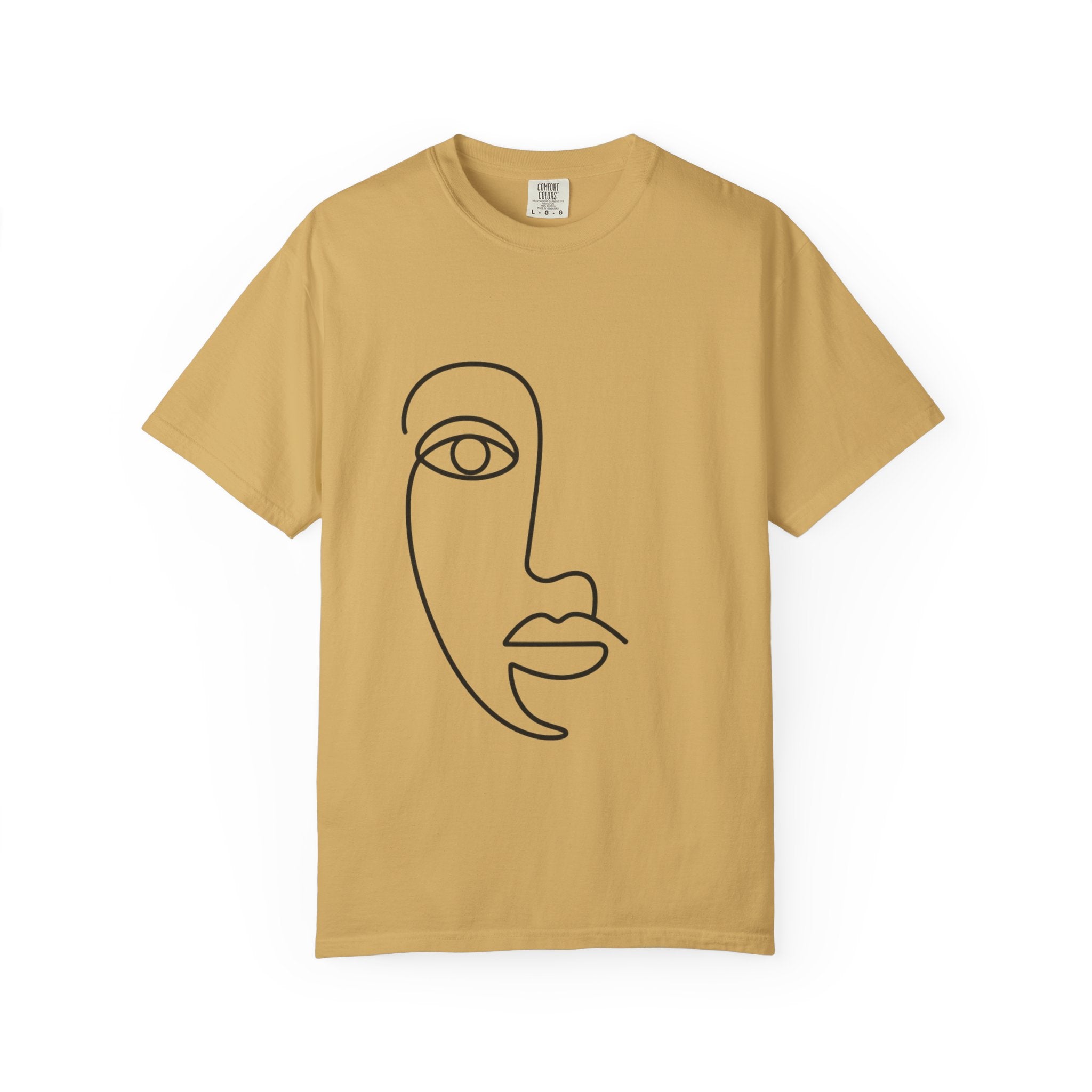 Minimal Line Art Face T-Shirt – Aesthetic Abstract Tee | Unisex Comfort Color Shirt