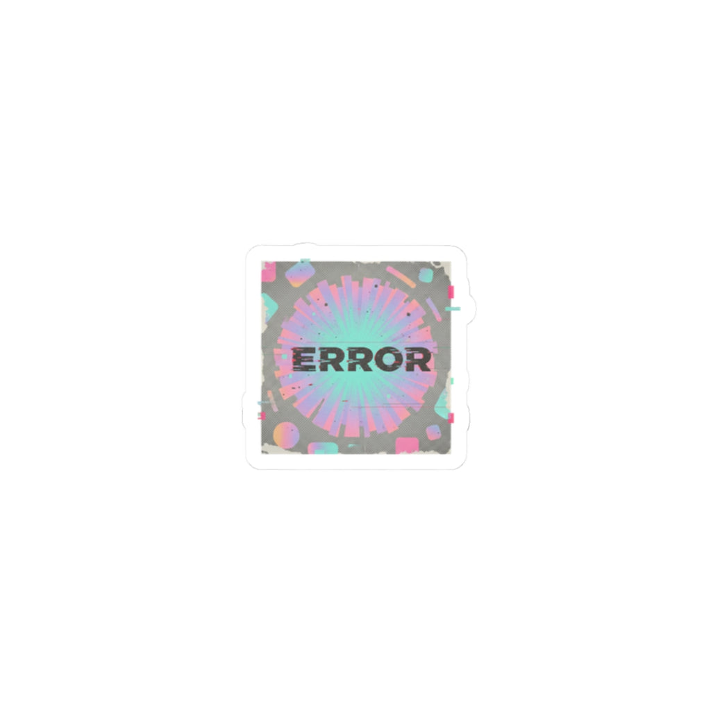 Error Glitch Sticker | retro-tech scanlines, VHS static nostalgia