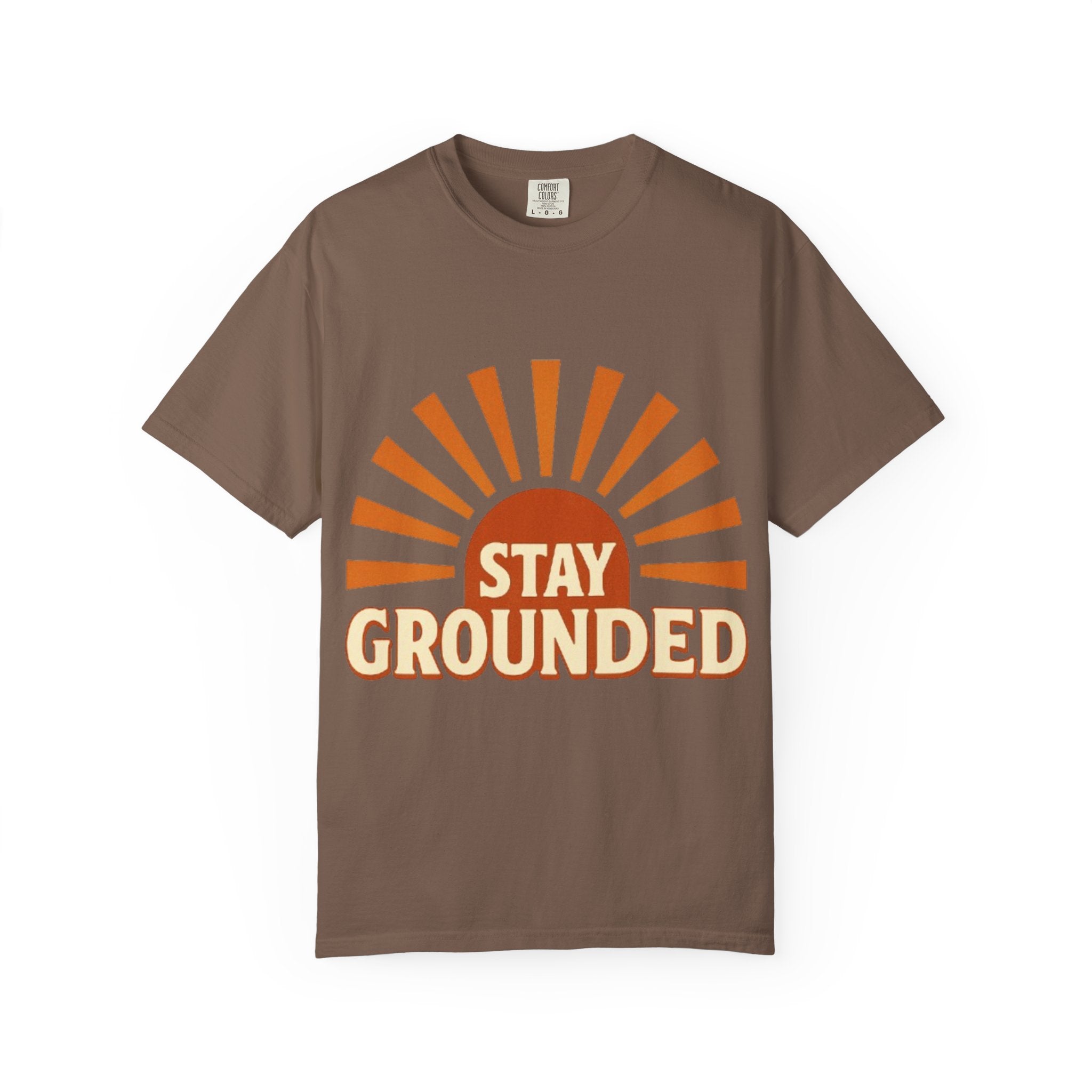 Stay Grounded sunburst T-shirt | retro sunrise graphic tee