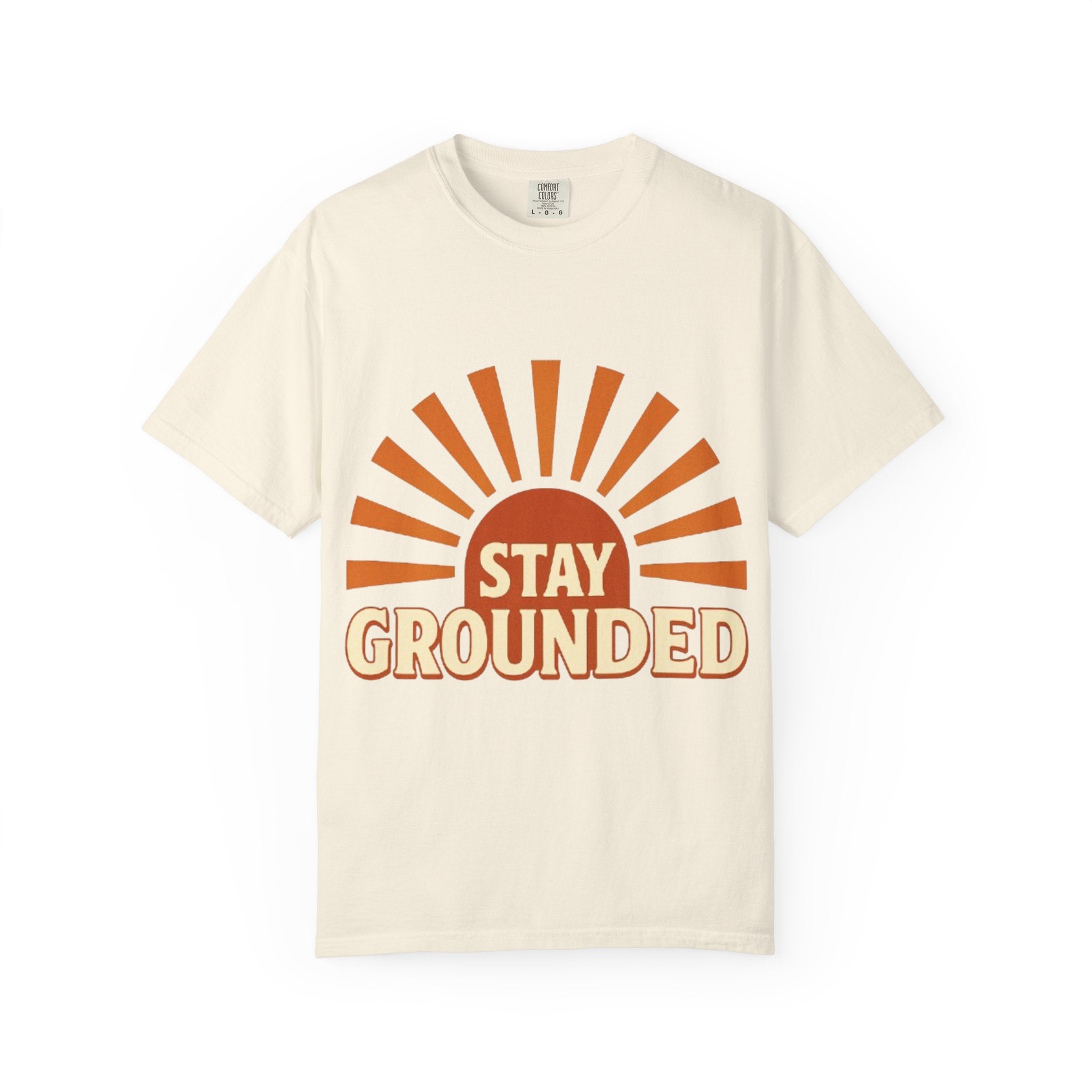 Stay Grounded sunburst T-shirt | retro sunrise graphic tee