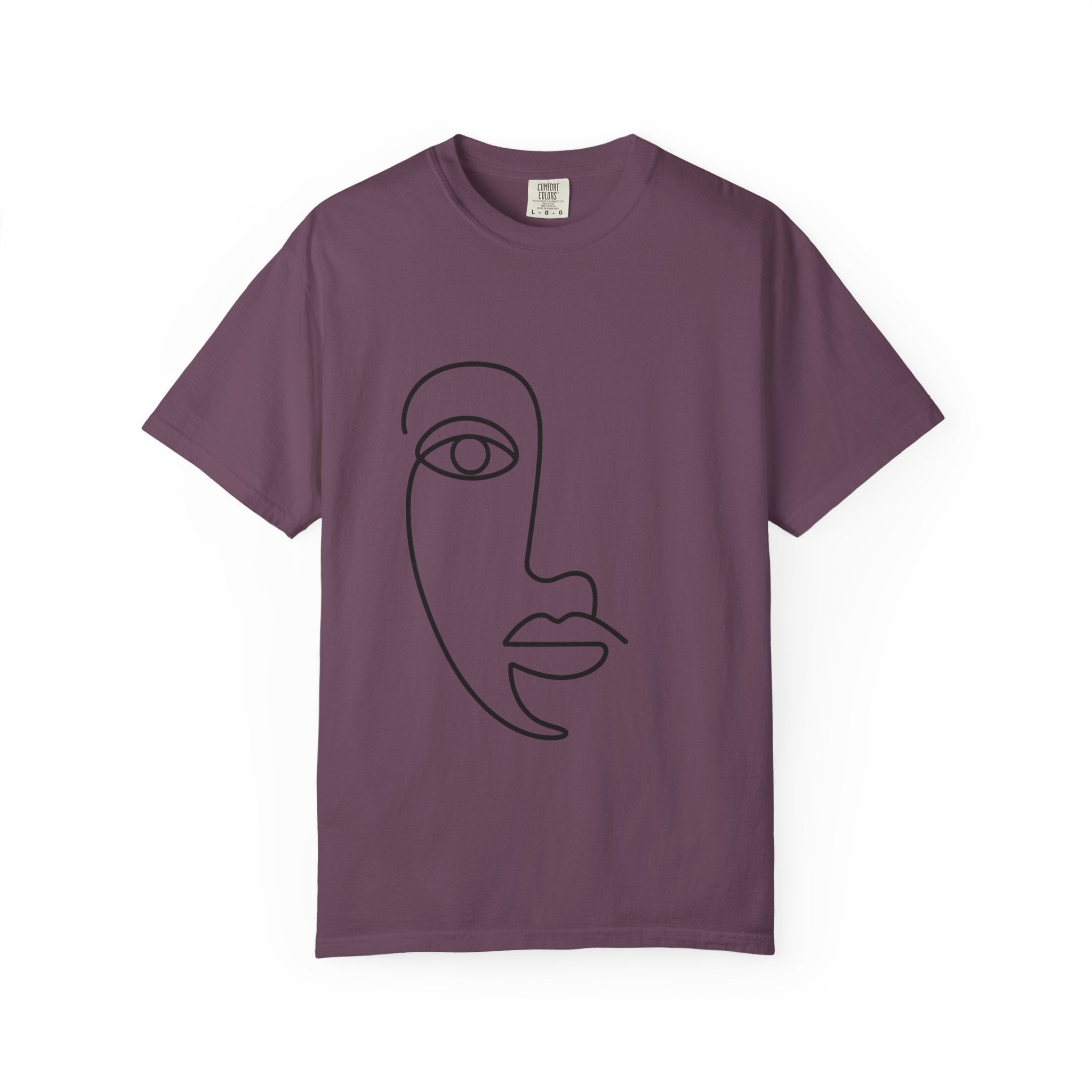 Minimal Line Art Face T-Shirt – Aesthetic Abstract Tee | Unisex Comfort Color Shirt
