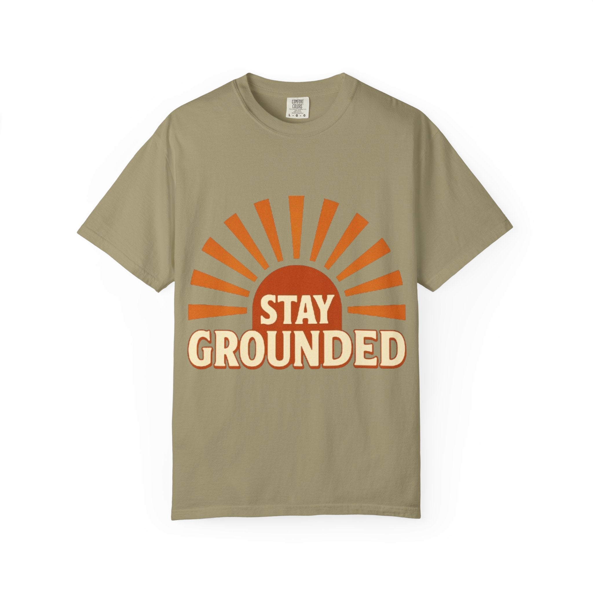 Stay Grounded sunburst T-shirt | retro sunrise graphic tee