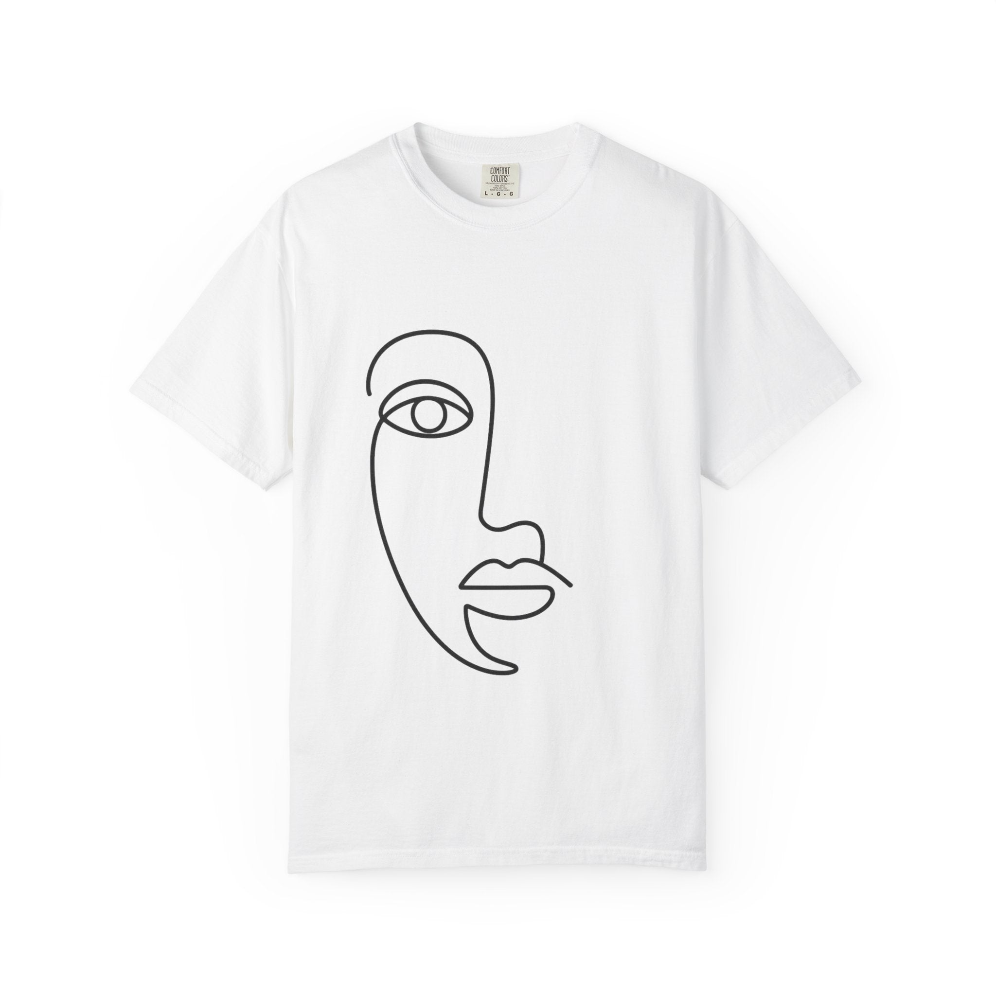 Minimal Line Art Face T-Shirt – Aesthetic Abstract Tee | Unisex Comfort Color Shirt