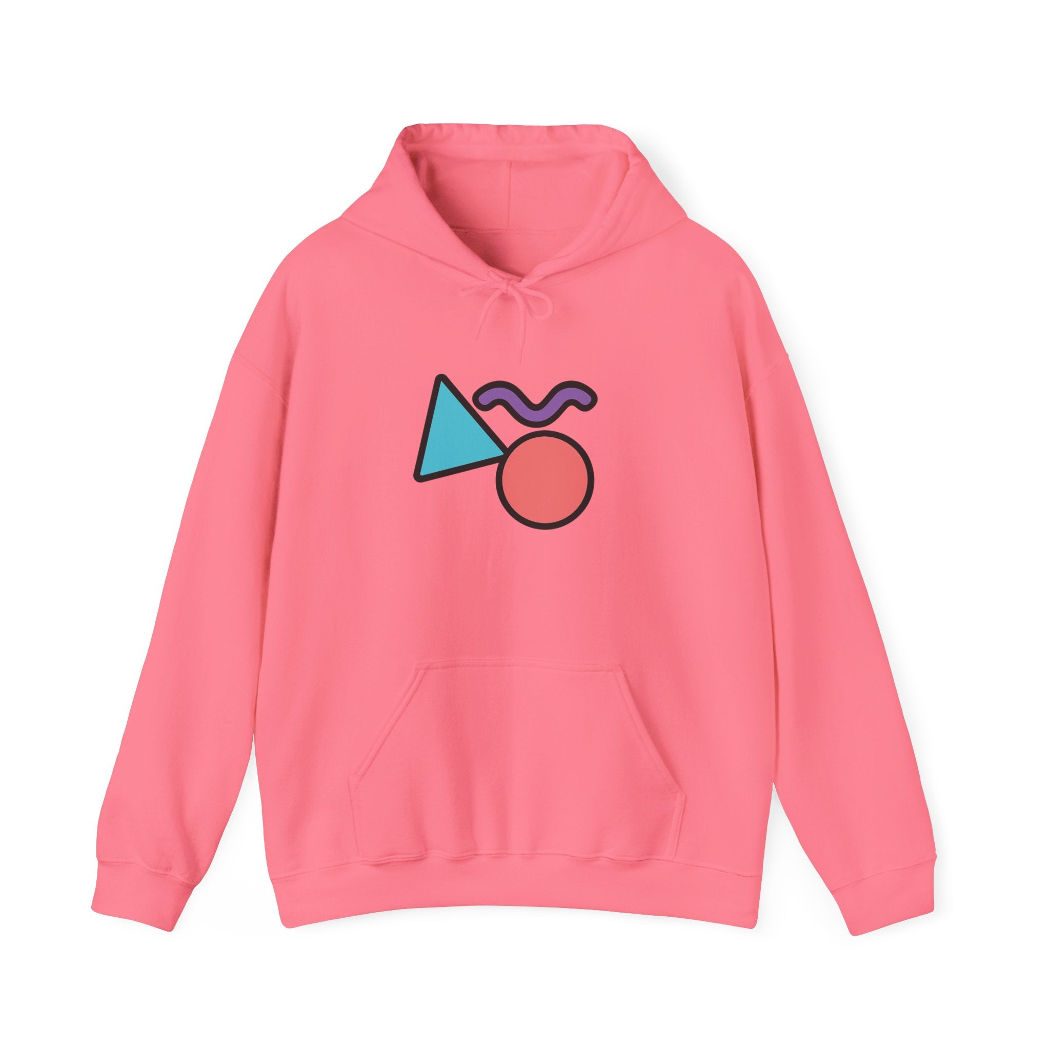 Memphis Geometric Shapes Hoodie | Retro 80s Triangle Circle Squiggle