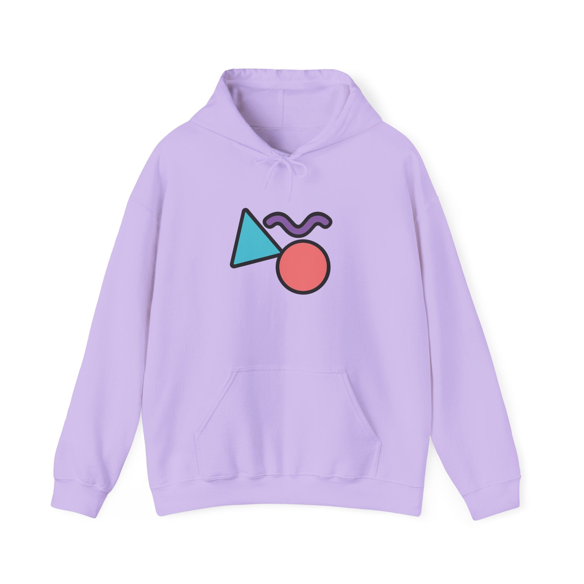 Memphis Geometric Shapes Hoodie | Retro 80s Triangle Circle Squiggle