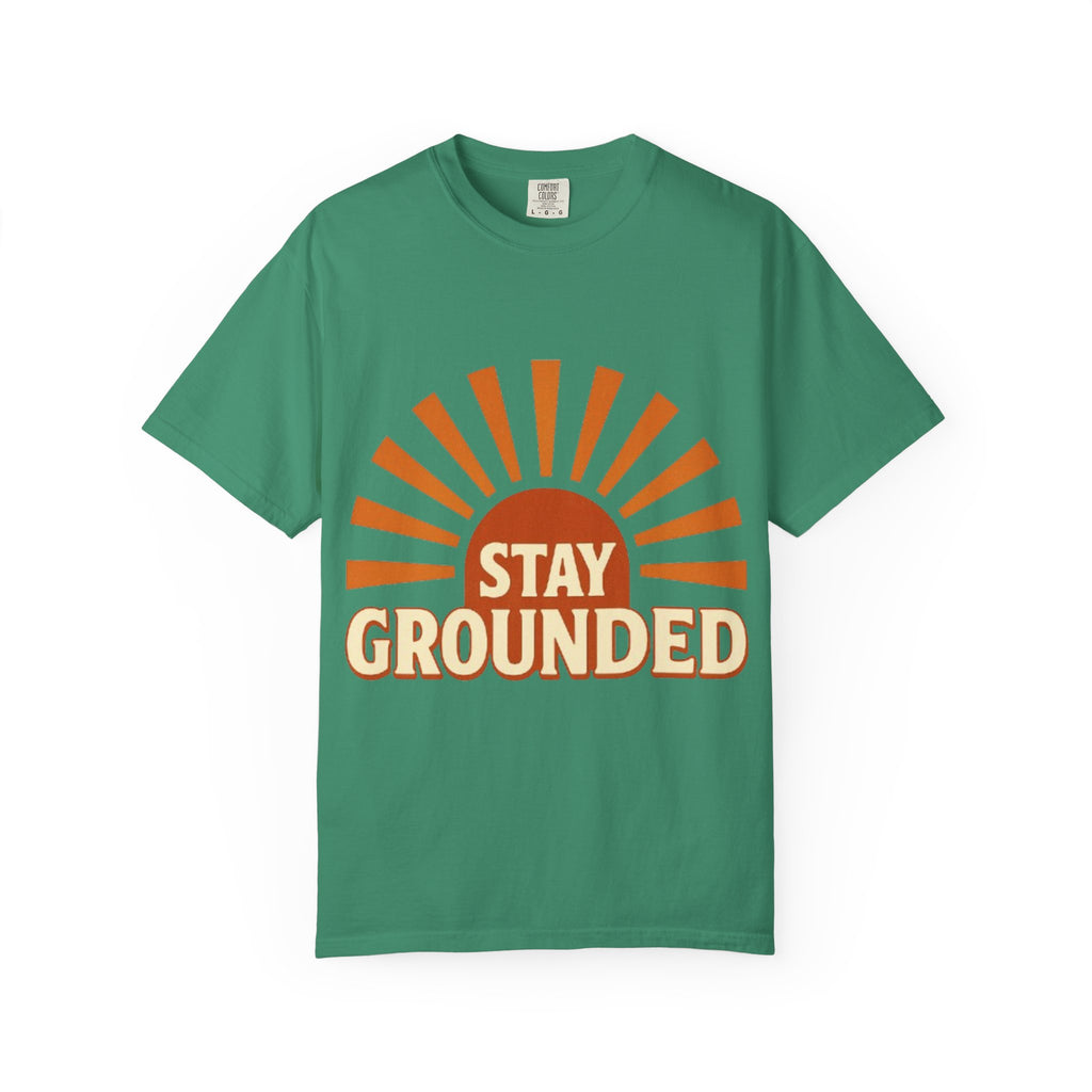 Stay Grounded sunburst T-shirt | retro sunrise graphic tee
