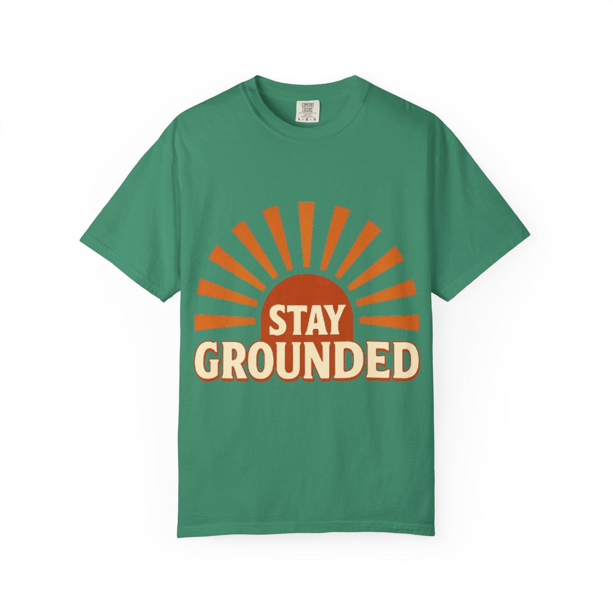 Stay Grounded sunburst T-shirt | retro sunrise graphic tee