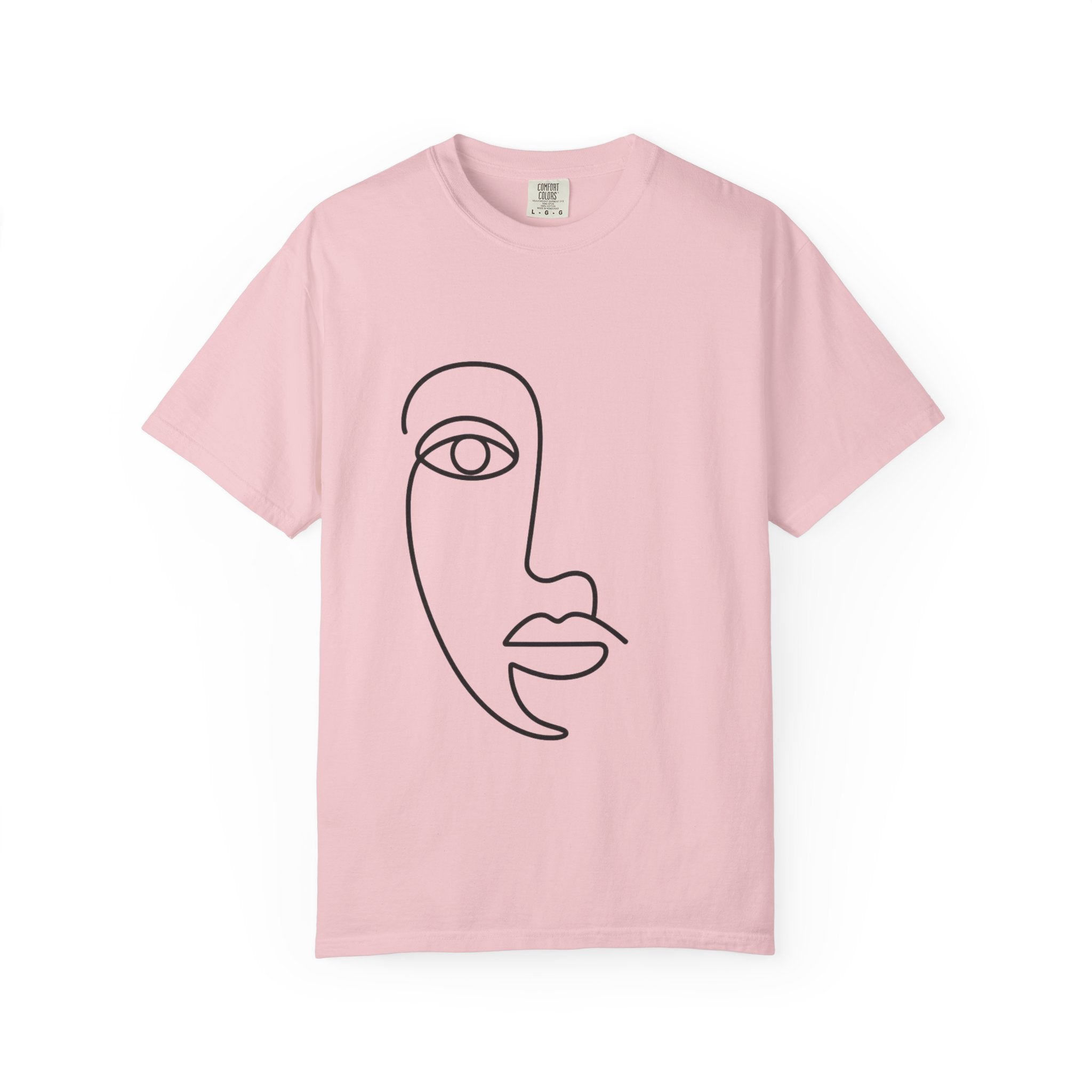 Minimal Line Art Face T-Shirt – Aesthetic Abstract Tee | Unisex Comfort Color Shirt