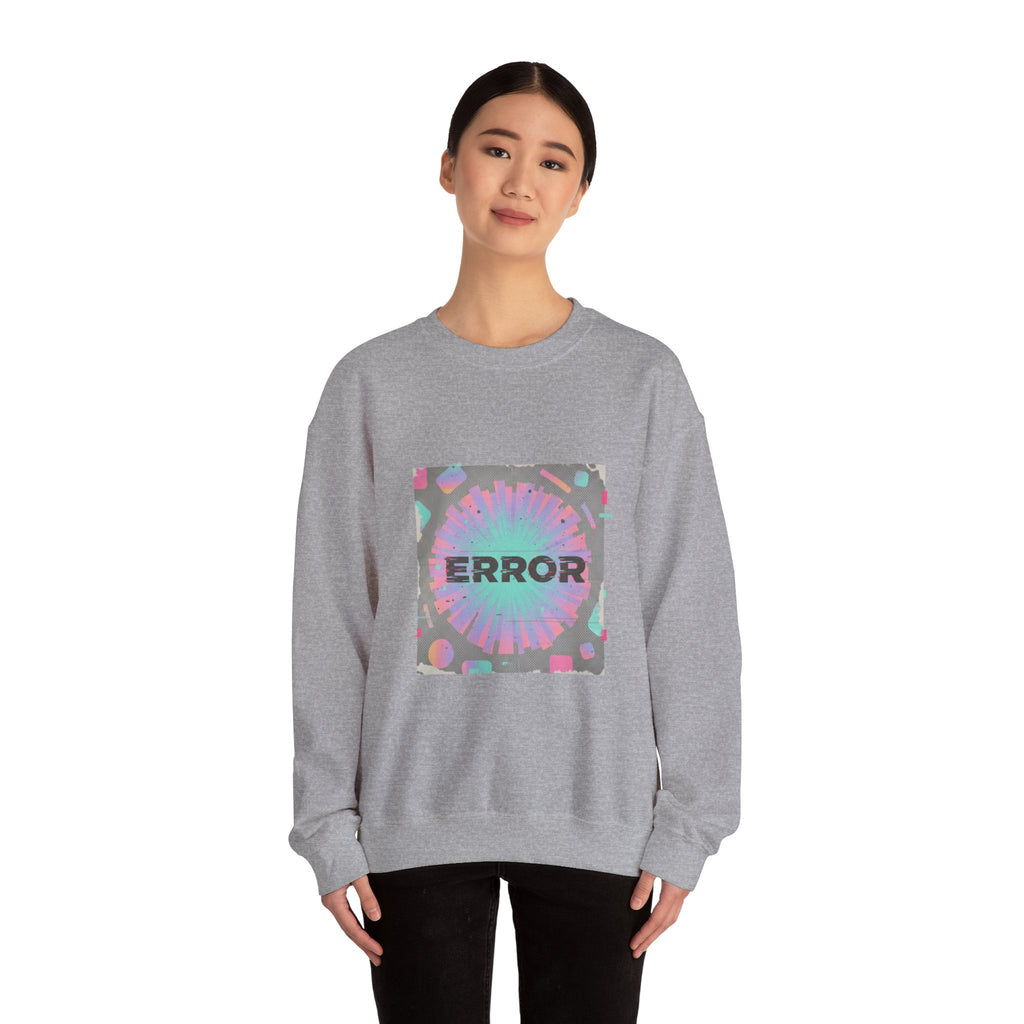 Glitch Error Graphic Crewneck Sweatshirt | retro tech, VHS static