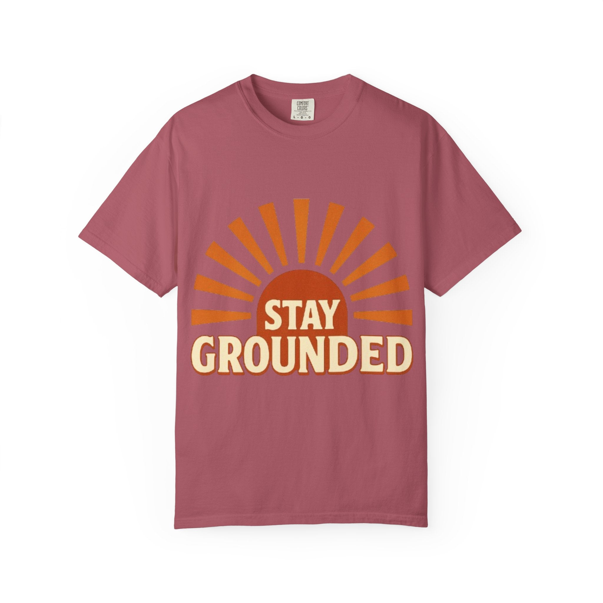 Stay Grounded sunburst T-shirt | retro sunrise graphic tee