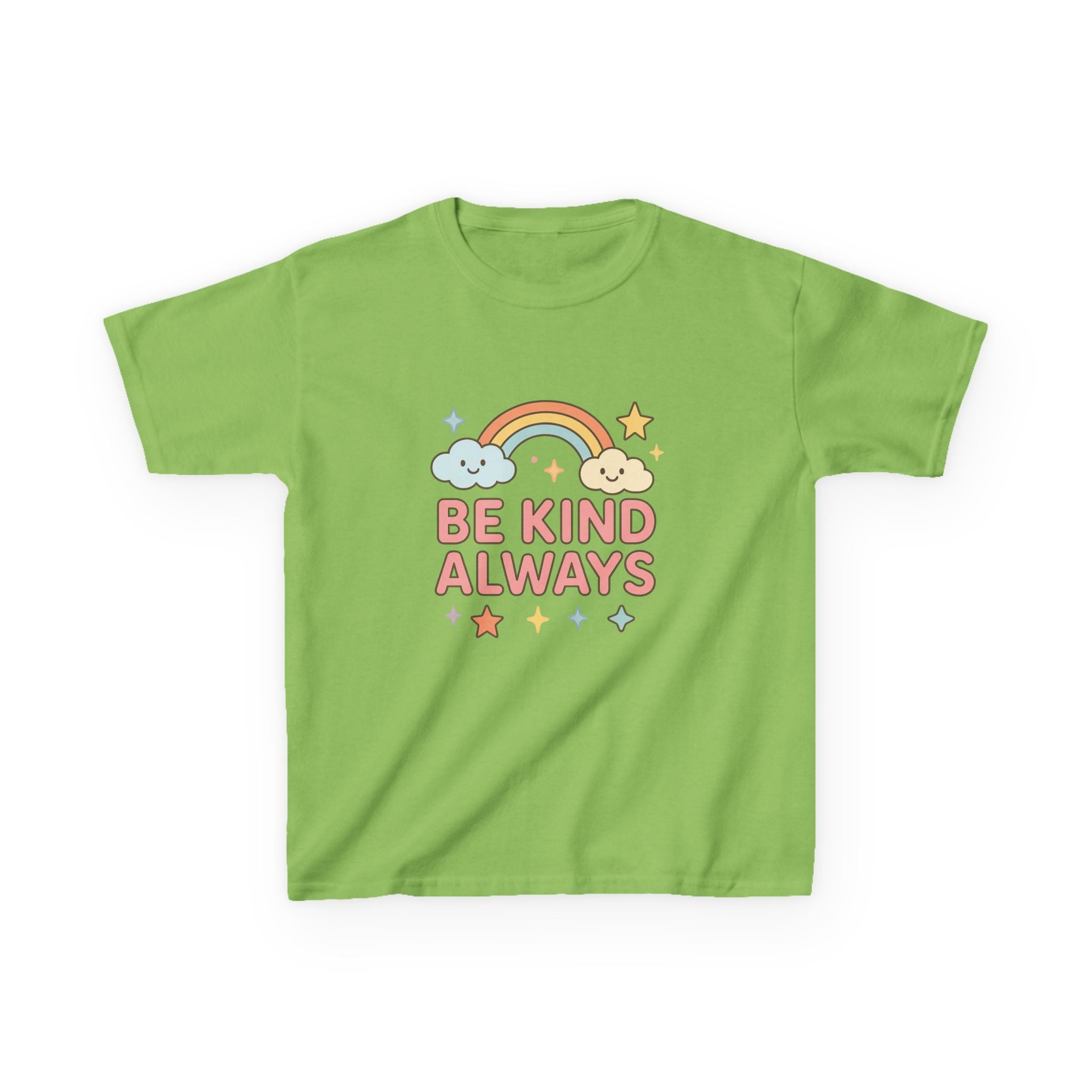 Be Kind Always rainbow cloud kids tee | pastel stars positive message