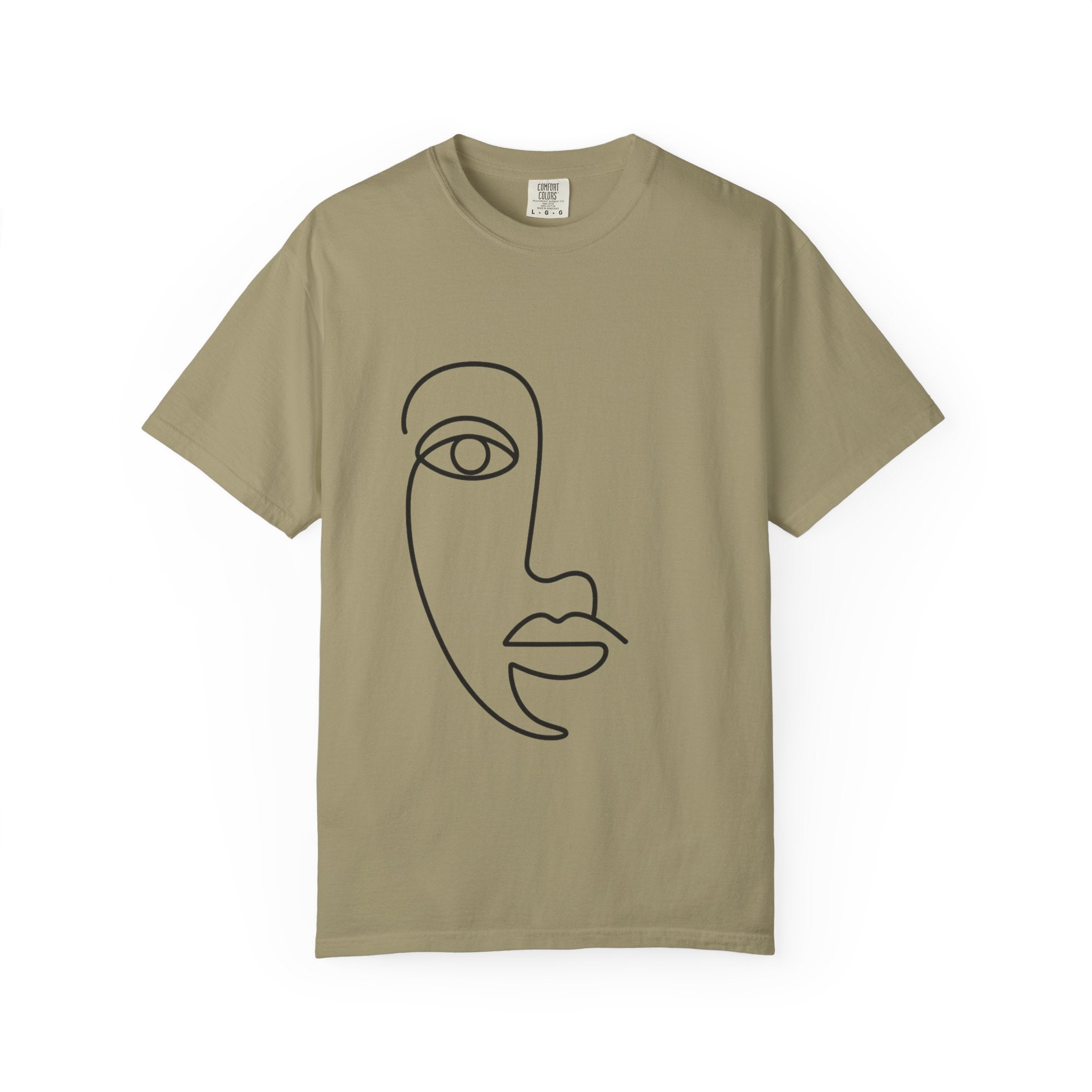 Minimal Line Art Face T-Shirt – Aesthetic Abstract Tee | Unisex Comfort Color Shirt