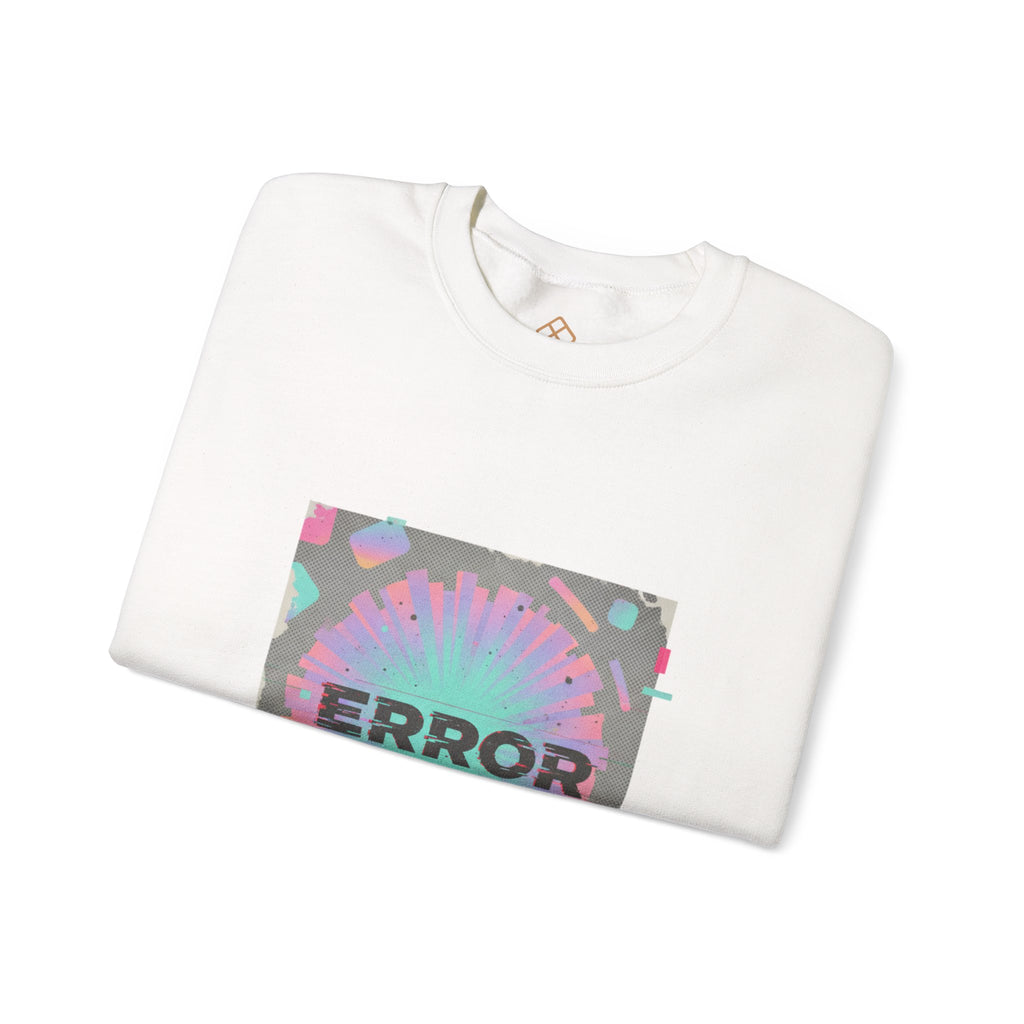 Glitch Error Graphic Crewneck Sweatshirt | retro tech, VHS static