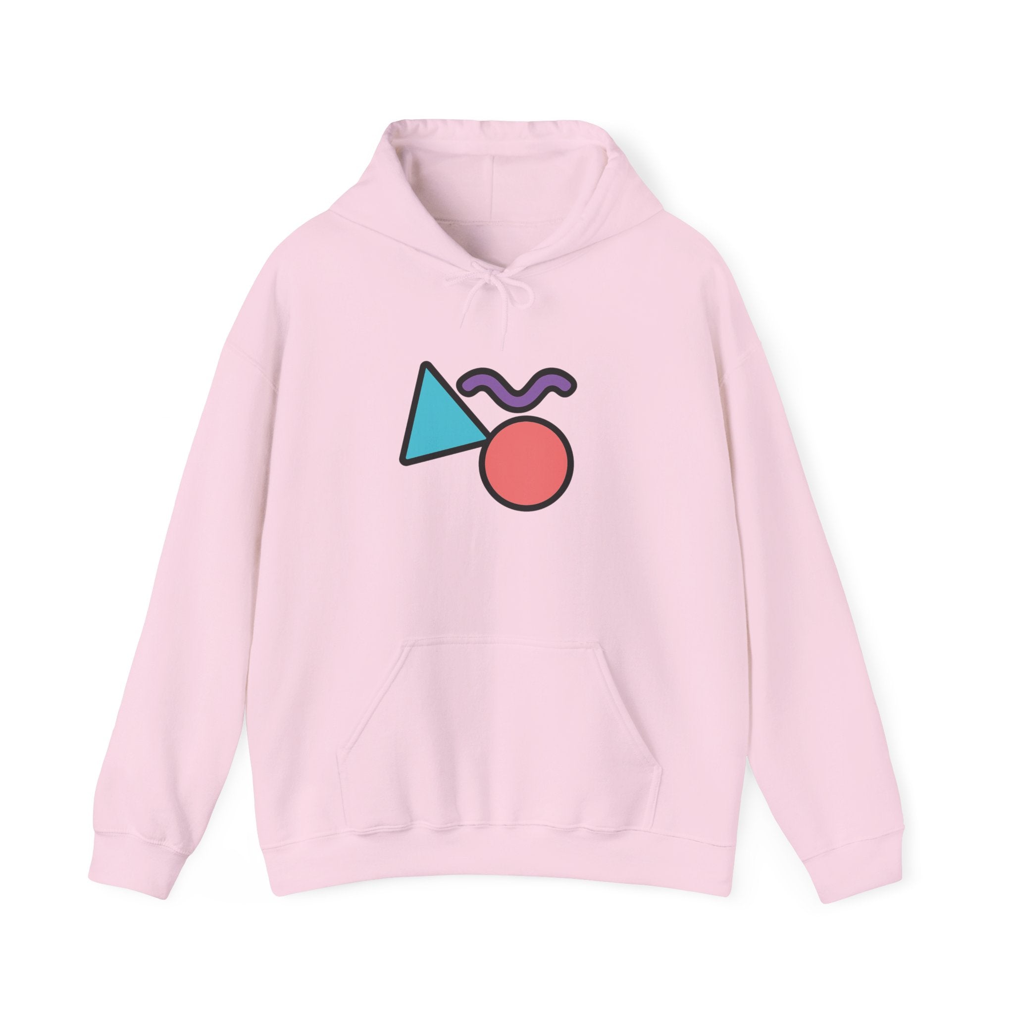 Memphis Geometric Shapes Hoodie | Retro 80s Triangle Circle Squiggle