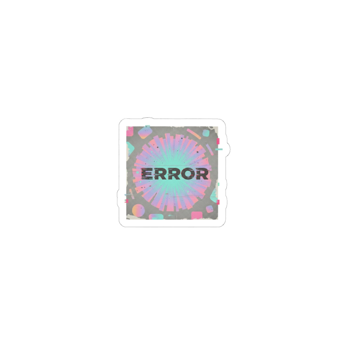 Error Glitch Sticker | retro-tech scanlines, VHS static nostalgia
