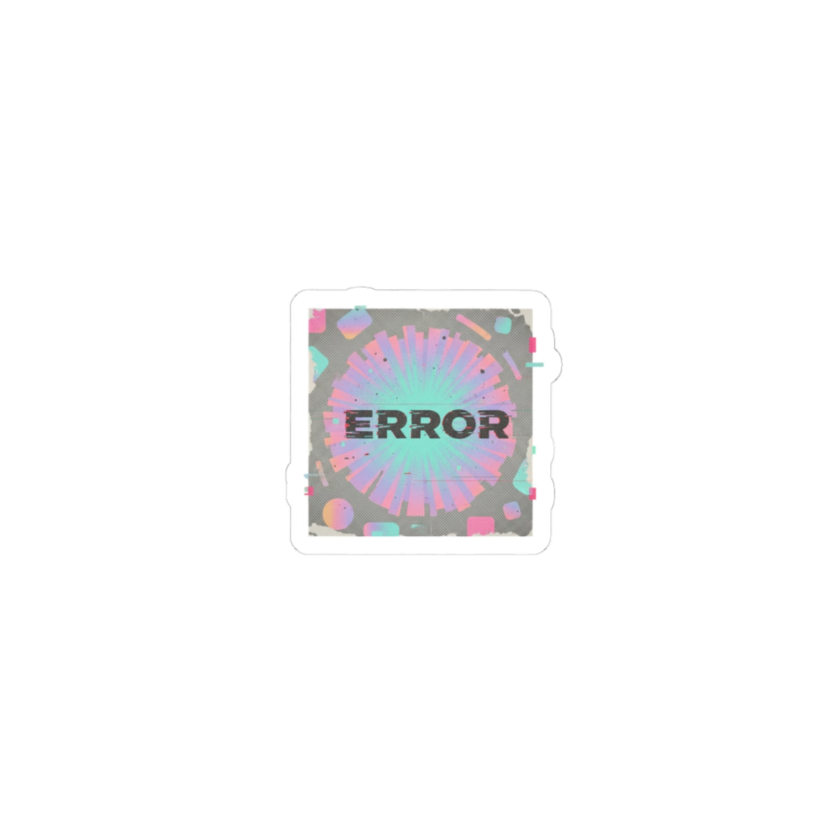Error Glitch Sticker | retro-tech scanlines, VHS static nostalgia