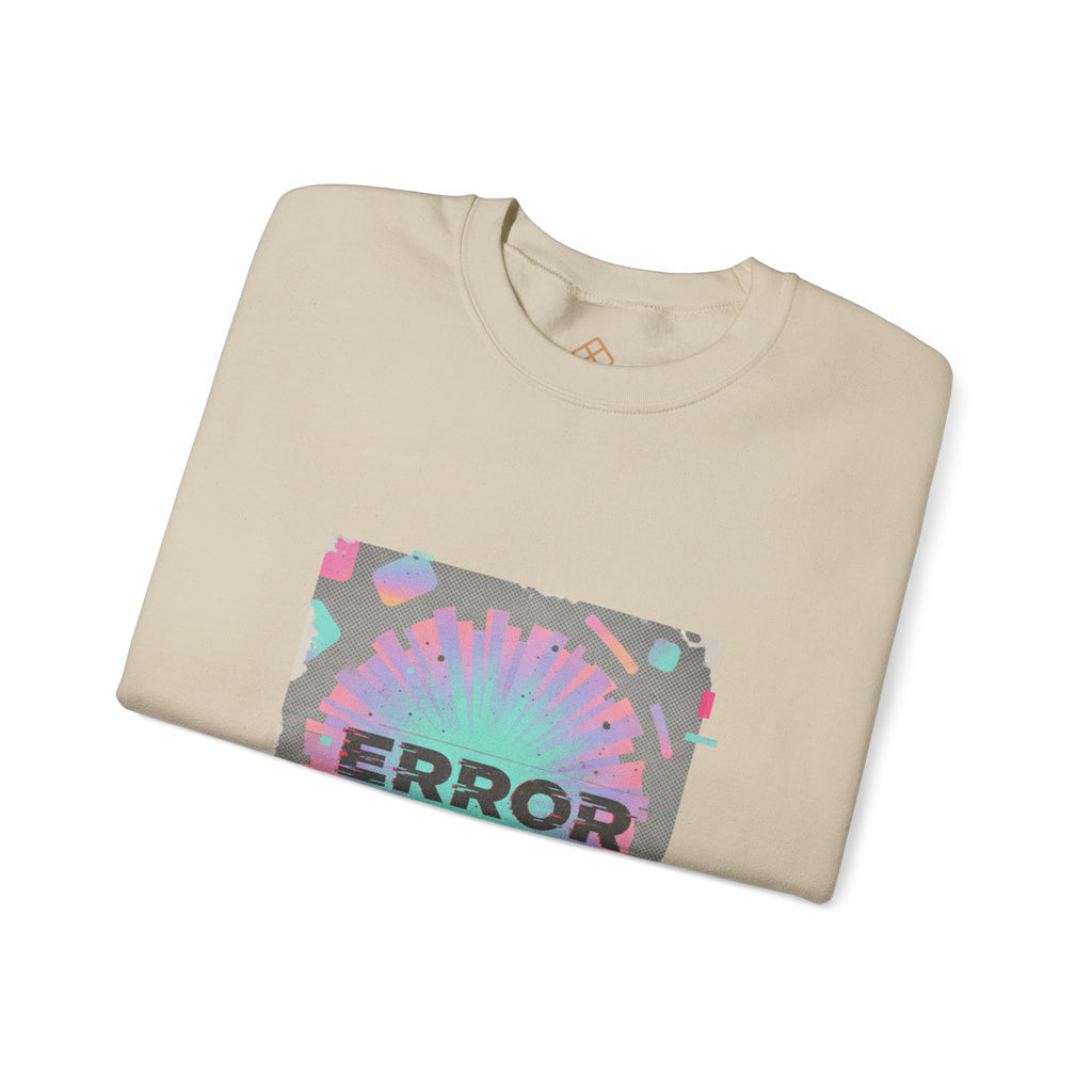 Glitch Error Graphic Crewneck Sweatshirt | retro tech, VHS static