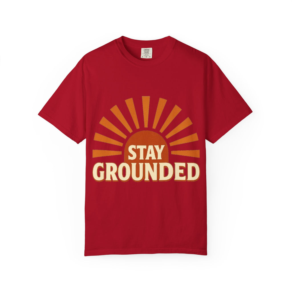 Stay Grounded sunburst T-shirt | retro sunrise graphic tee