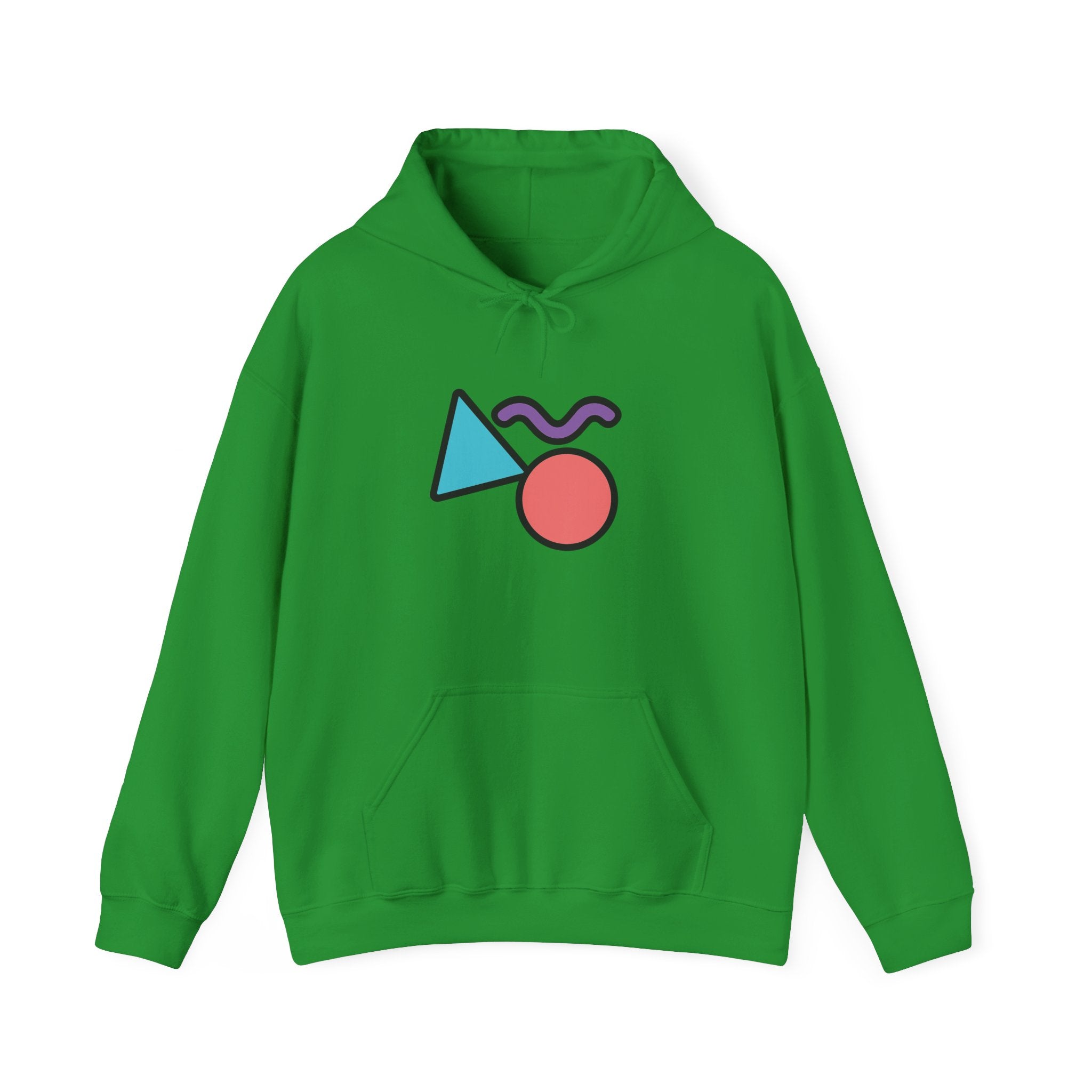 Memphis Geometric Shapes Hoodie | Retro 80s Triangle Circle Squiggle