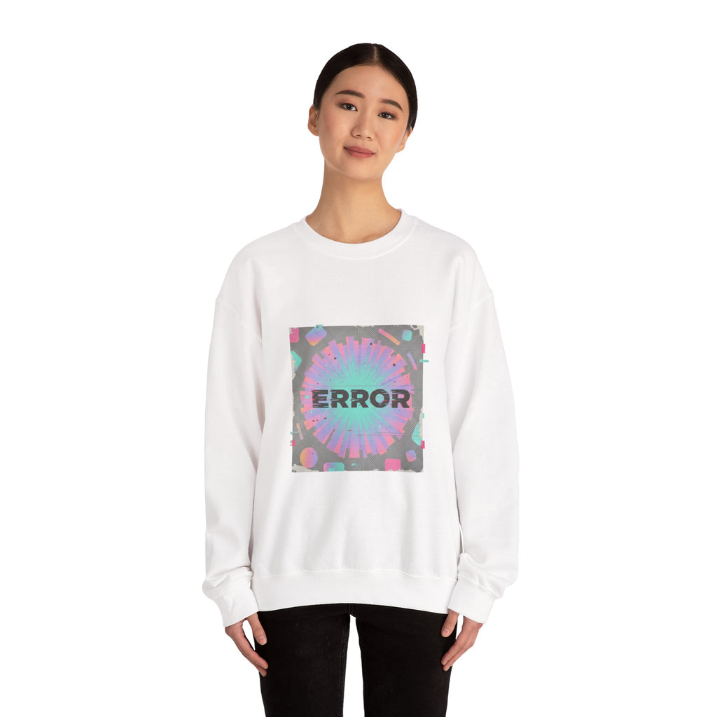 Glitch Error Graphic Crewneck Sweatshirt | retro tech, VHS static